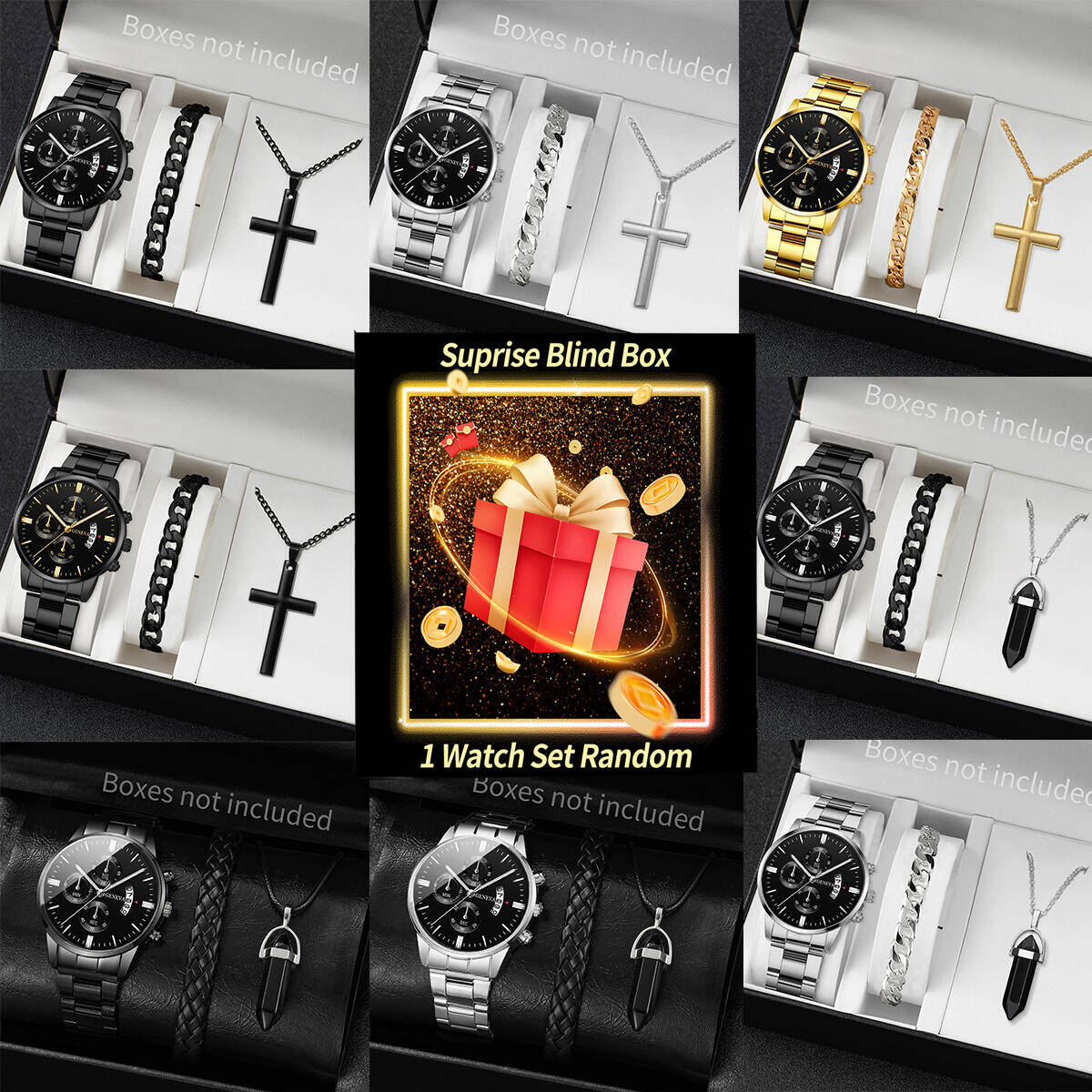 Jewelry Clasp Watches - Surprise Mystery Watch Blind Box-3PCS/Set Fashion