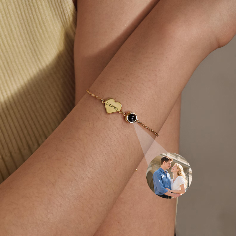 Custom Name Bracelet with Phot - đánh giá và giá Rose Gold Bracelet