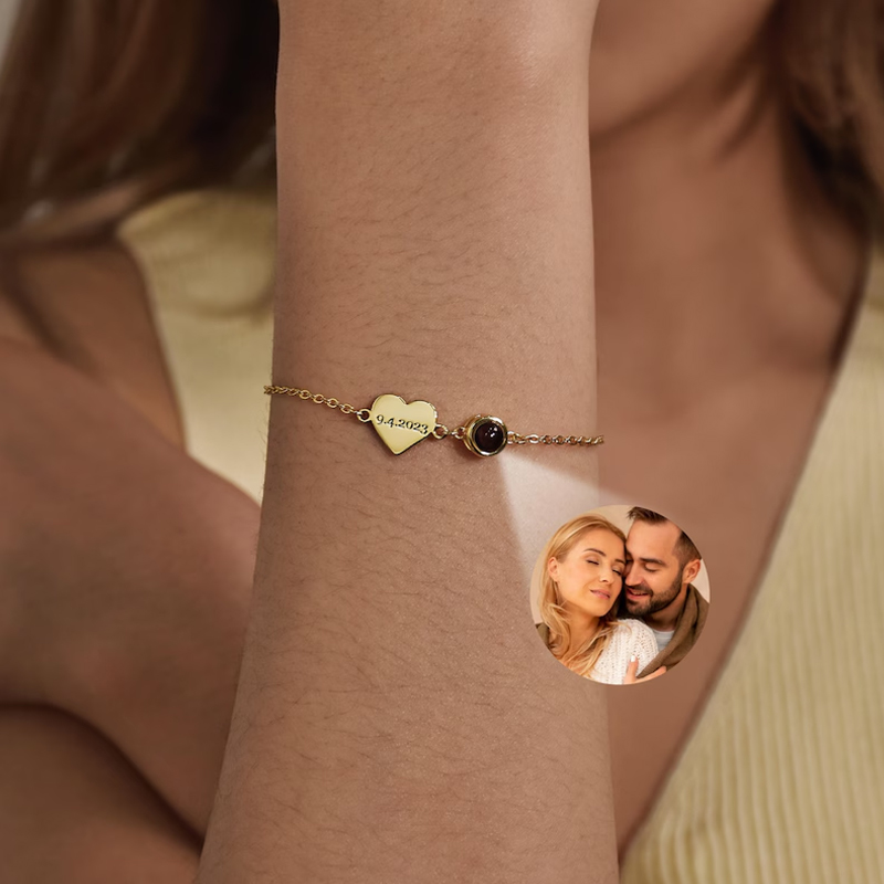Custom Name Bracelet with Phot - đánh giá và giá Rose Gold Bracelet
