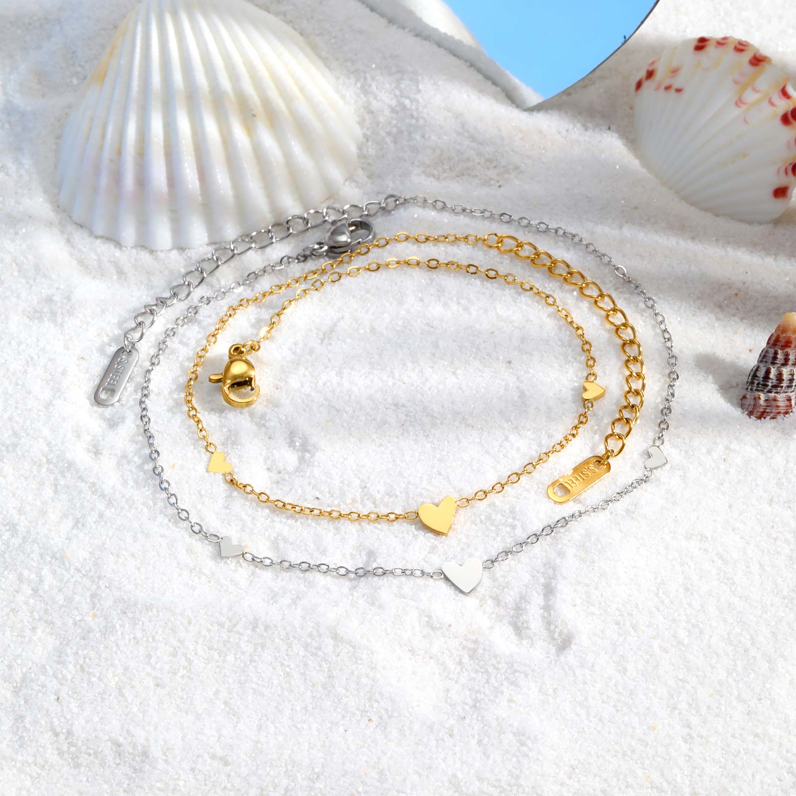 Stainless Steel Heart Anklets  - đánh giá và giá Jc Jewelry & Watches Reviews
