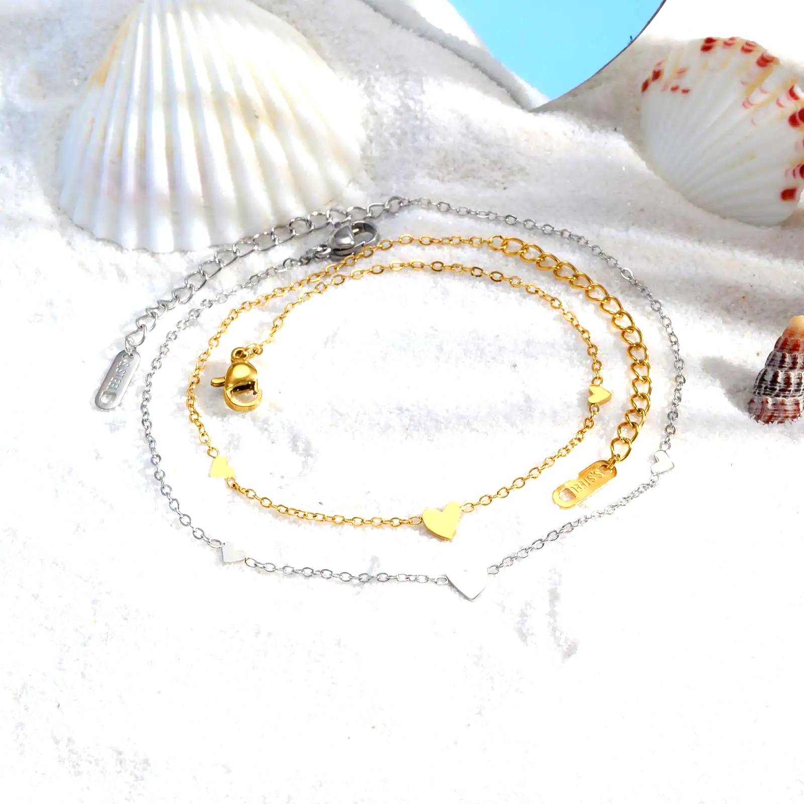 Stainless Steel Heart Anklets  - đánh giá và giá Jc Jewelry & Watches Reviews