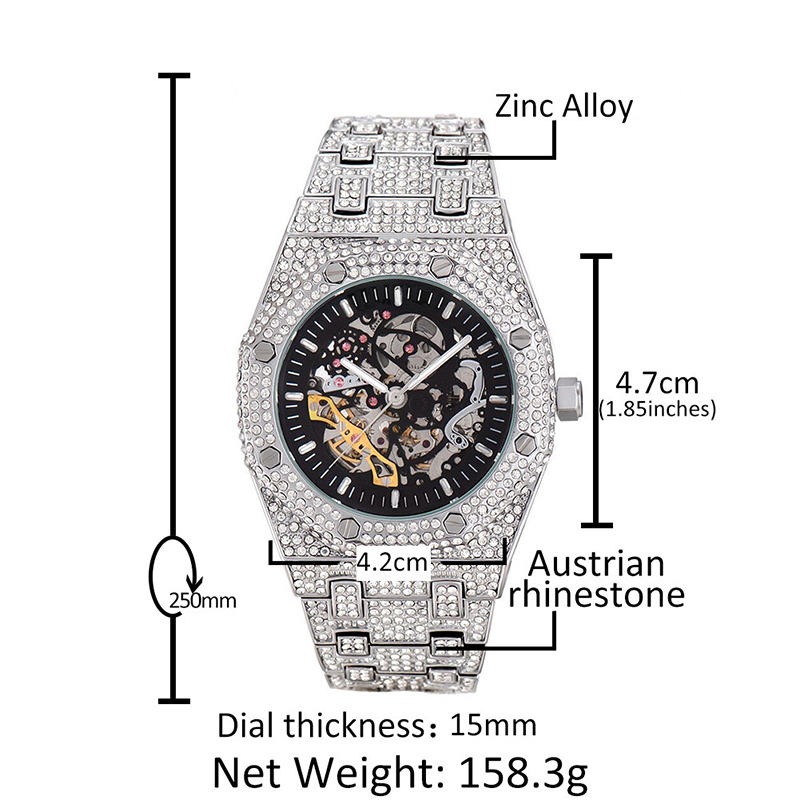 Hip Hop Bling Iced Out Stainle - đánh giá và giá Jewelry Clasp Watches
