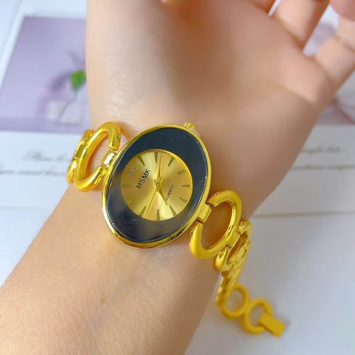 New American 24K Gold Plated W - đánh giá và giá Jewelry Clasp Watches